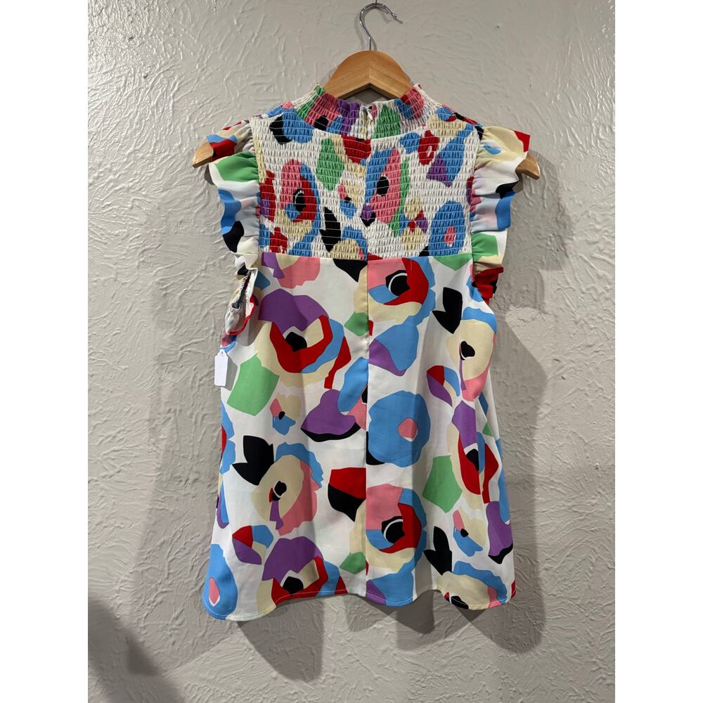 THML Floral Ruffle Sleeve Blouse Size Small - Picture 4 of 5